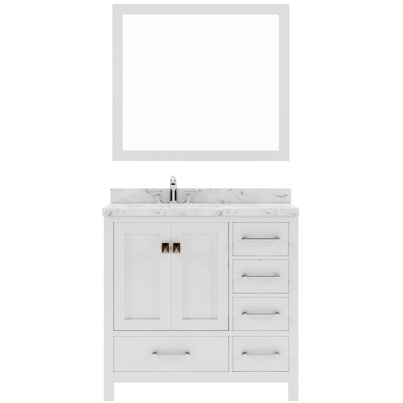 Modern Fittings Caroline Avenue 36" Single Bath Vanity with Cultured Marble Quartz Top and Round Sink