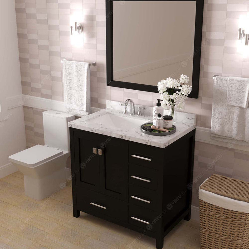 Modern Fittings Caroline Avenue 36" Single Bath Vanity with Cultured Marble Quartz Top and Square Sink