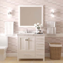 Modern Fittings Caroline Avenue 36" Single Bath Vanity with Cultured Marble Quartz Top and Square Sink Faucet