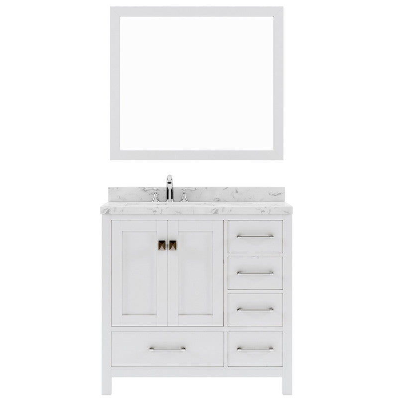 Modern Fittings Caroline Avenue 36" Single Bath Vanity with Cultured Marble Quartz Top and Square Sink