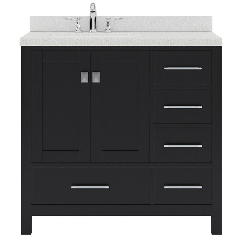 Modern Fittings Caroline Avenue 36" Single Bath Vanity with Quartz Top and Round Sink