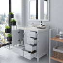 Modern Fittings Caroline Avenue 36" Single Bath Vanity with Quartz Top and Round Sink Faucet