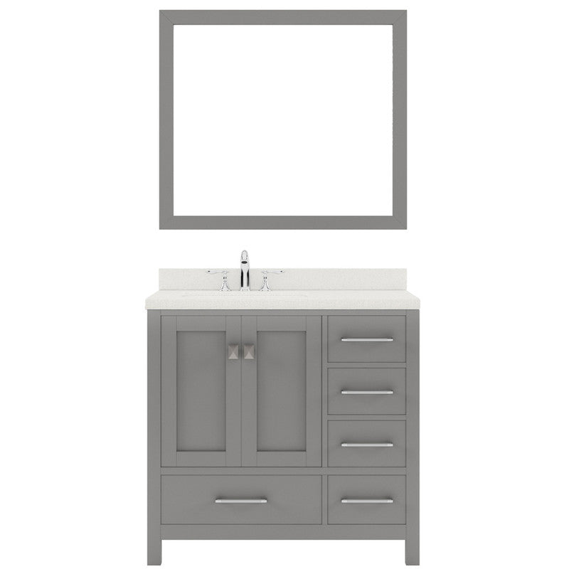 Modern Fittings Caroline Avenue 36" Single Bath Vanity with Quartz Top and Square Sink Faucet