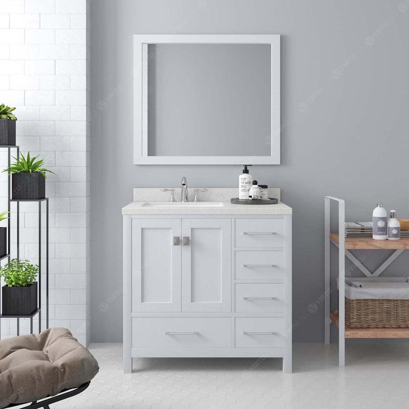 Modern Fittings Caroline Avenue 36" Single Bath Vanity with Quartz Top and Square Sink