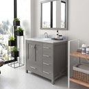 Modern Fittings Caroline Avenue 36" Single Bath Vanity with Marble Top and Round Sink Faucet