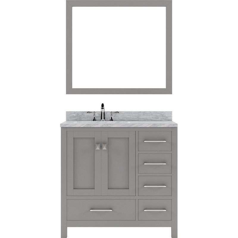 Modern Fittings Caroline Avenue 36" Single Bath Vanity with Marble Top and Round Sink