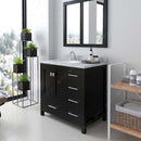 Modern Fittings Caroline Avenue 36" Single Bath Vanity with Marble Top and Round Sink