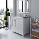 Modern Fittings Caroline Avenue 36" Single Bath Vanity with Marble Top and Round Sink Faucet