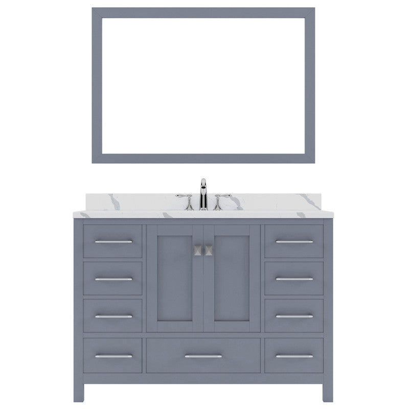 Modern Fittings Caroline Avenue 48" Single Bath Vanity with Calacatta Quartz Top and Round Sink