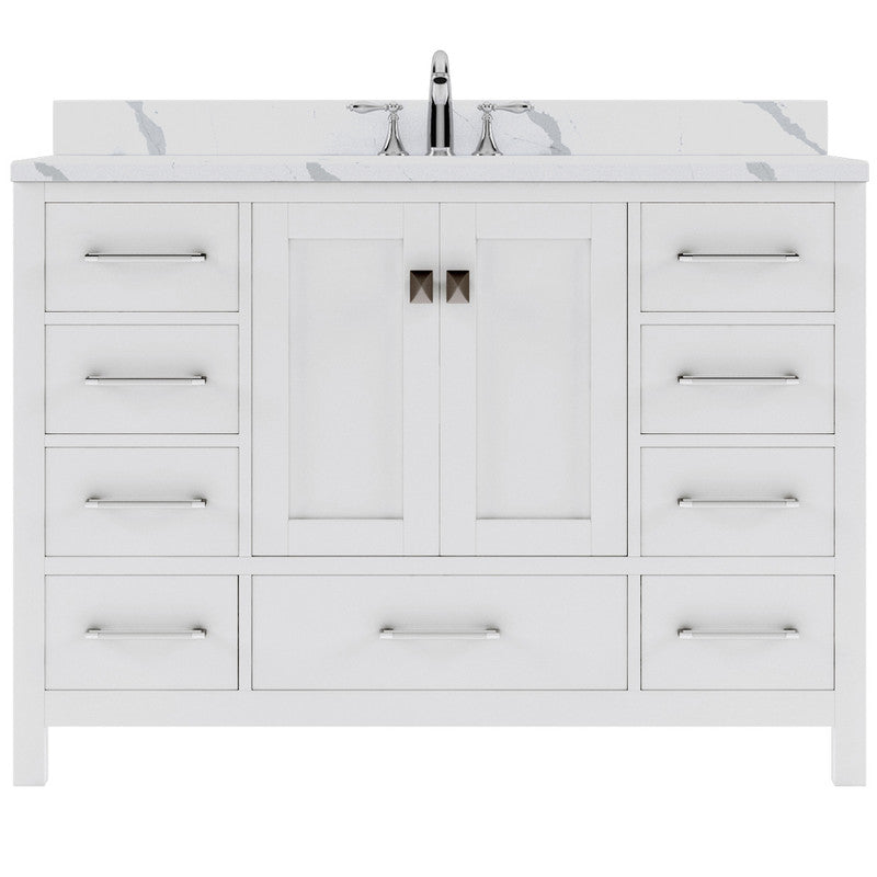 Modern Fittings Caroline Avenue 48" Single Bath Vanity with Calacatta Quartz Top and Square Sink