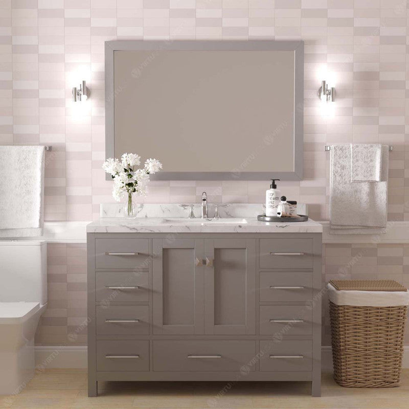 Modern Fittings Caroline Avenue 48" Single Bath Vanity with Cultured Marble Quartz Top and Round Sink