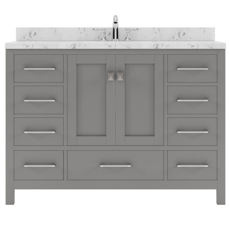 Modern Fittings Caroline Avenue 48" Single Bath Vanity with Cultured Marble Quartz Top and Round Sink