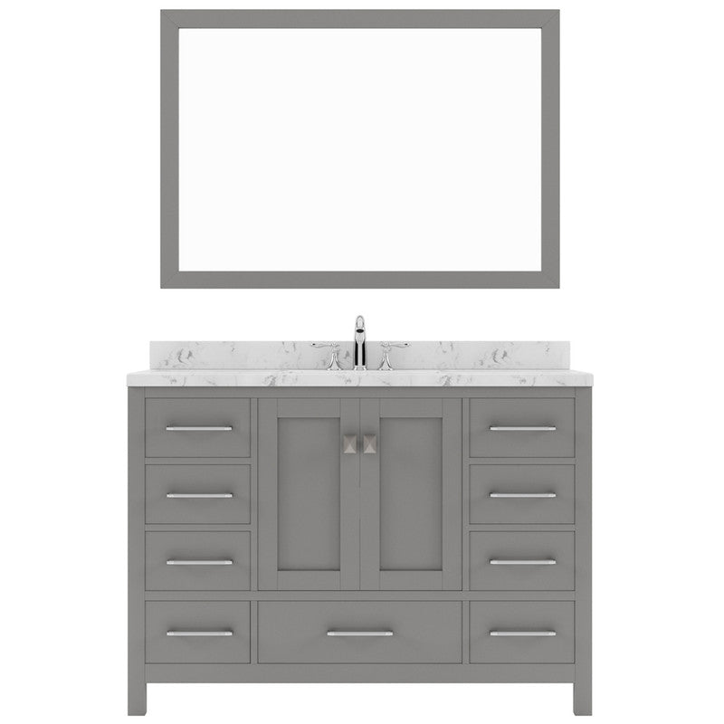 Modern Fittings Caroline Avenue 48" Single Bath Vanity with Cultured Marble Quartz Top and Round Sink Faucet