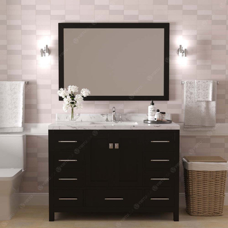 Modern Fittings Caroline Avenue 48" Single Bath Vanity with Cultured Marble Quartz Top and Round Sink Faucet