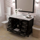 Modern Fittings Caroline Avenue 48" Single Bath Vanity with Cultured Marble Quartz Top and Round Sink Faucet