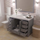 Modern Fittings Caroline Avenue 48" Single Bath Vanity with Cultured Marble Quartz Top and Round Sink Faucet