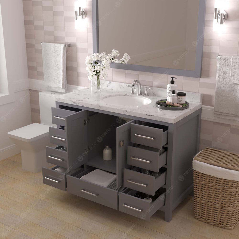 Modern Fittings Caroline Avenue 48" Single Bath Vanity with Cultured Marble Quartz Top and Round Sink