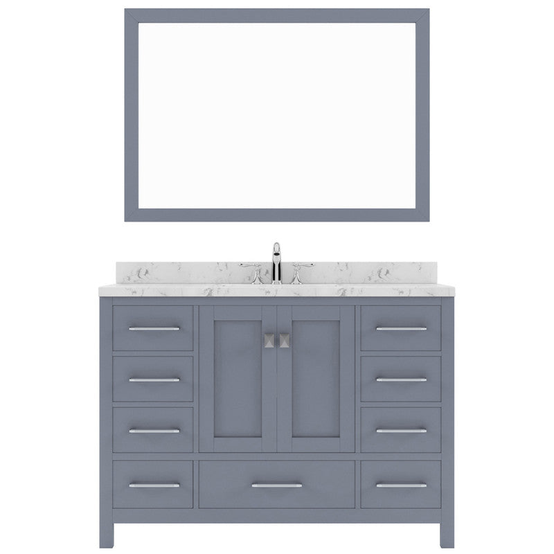 Modern Fittings Caroline Avenue 48" Single Bath Vanity with Cultured Marble Quartz Top and Round Sink Faucet