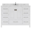 Modern Fittings Caroline Avenue 48" Single Bath Vanity with Cultured Marble Quartz Top and Round Sink