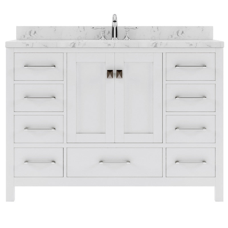 Modern Fittings Caroline Avenue 48" Single Bath Vanity with Cultured Marble Quartz Top and Round Sink