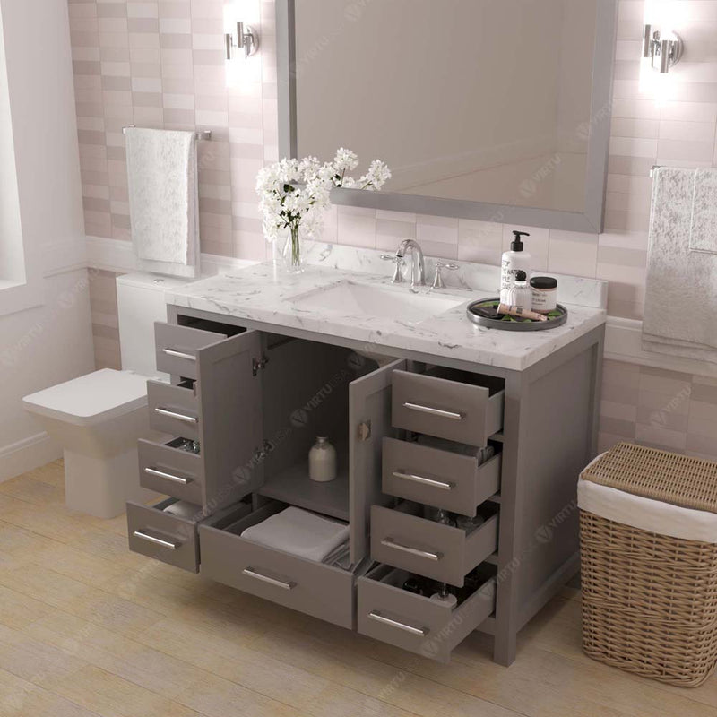 Modern Fittings Caroline Avenue 48" Single Bath Vanity with Cultured Marble Quartz Top and Square Sink