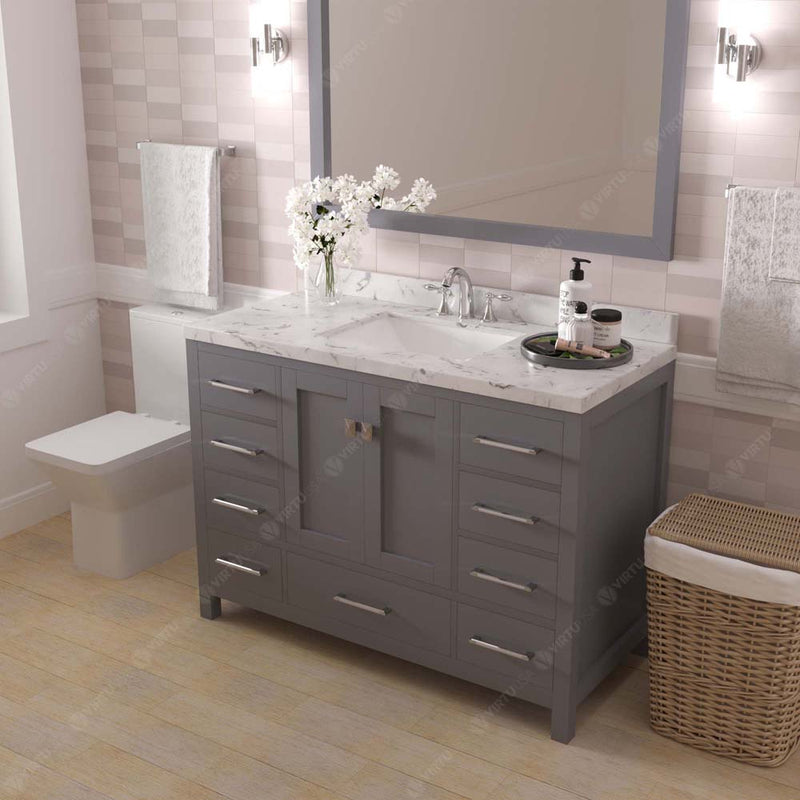 Modern Fittings Caroline Avenue 48" Single Bath Vanity with Cultured Marble Quartz Top and Square Sink