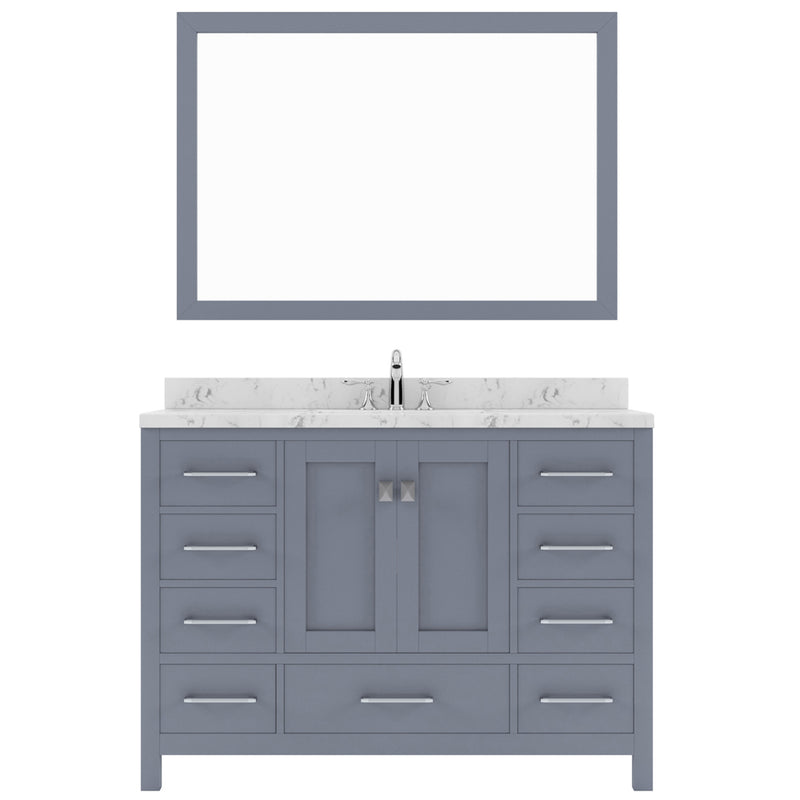 Modern Fittings Caroline Avenue 48" Single Bath Vanity with Cultured Marble Quartz Top and Square Sink