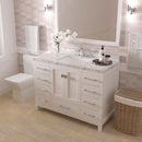 Modern Fittings Caroline Avenue 48" Single Bath Vanity with Cultured Marble Quartz Top and Square Sink Faucet