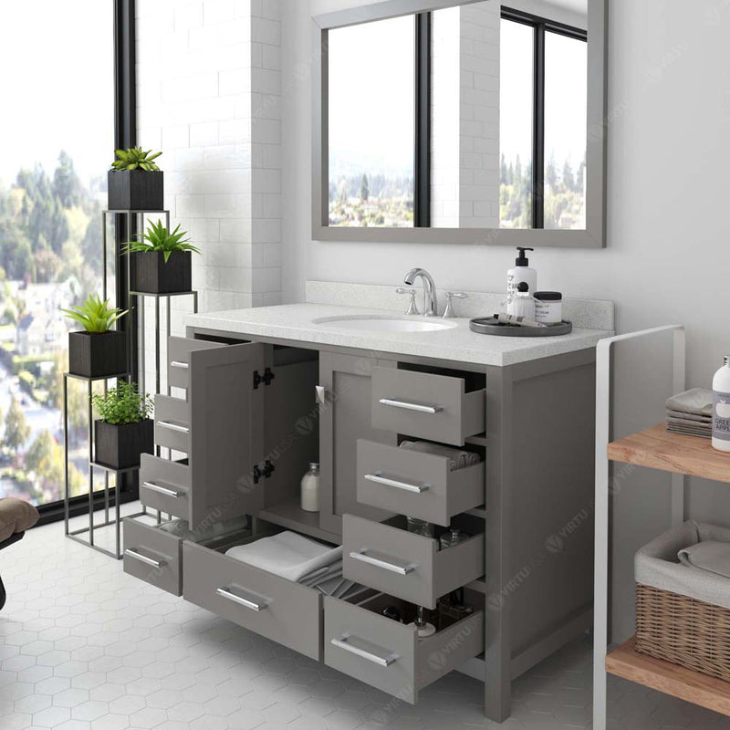 Modern Fittings Caroline Avenue 48" Single Bath Vanity with Quartz Top and Round Sink