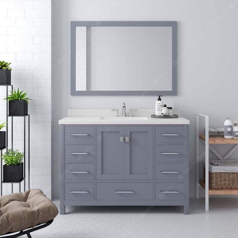 Modern Fittings Caroline Avenue 48" Single Bath Vanity with Quartz Top and Round Sink