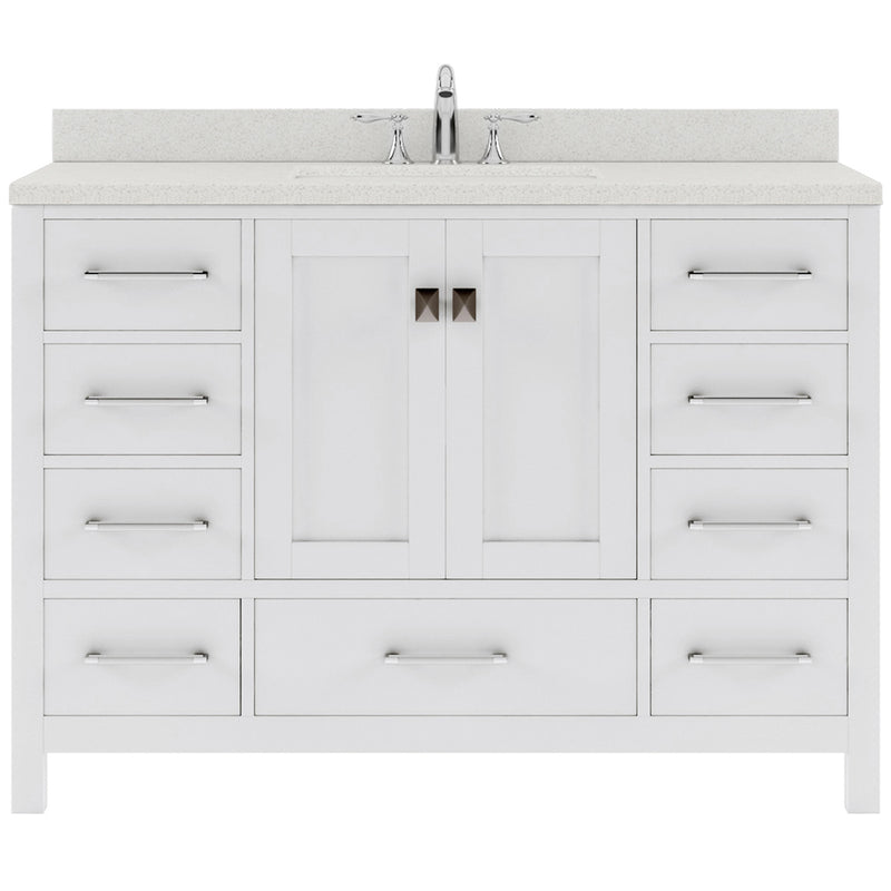 Modern Fittings Caroline Avenue 48" Single Bath Vanity with Quartz Top and Round Sink