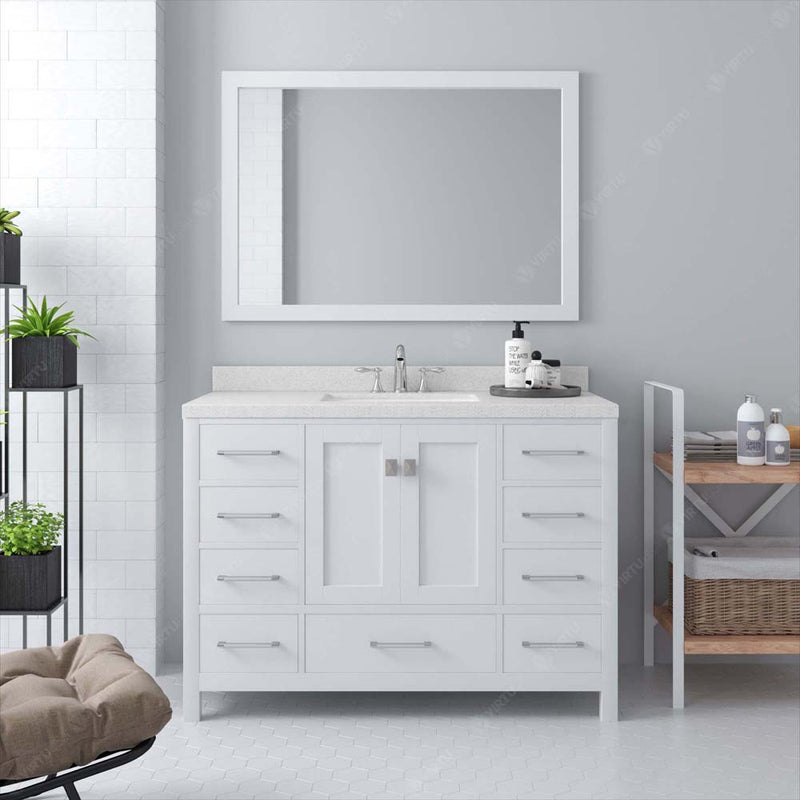 Modern Fittings Caroline Avenue 48" Single Bath Vanity with Quartz Top and Round Sink Faucet