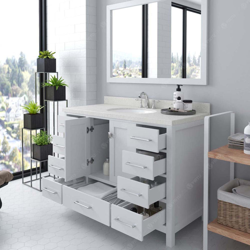 Modern Fittings Caroline Avenue 48" Single Bath Vanity with Quartz Top and Round Sink