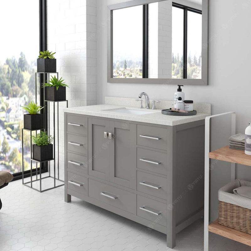 Modern Fittings Caroline Avenue 48" Single Bath Vanity with Quartz Top and Square Sink