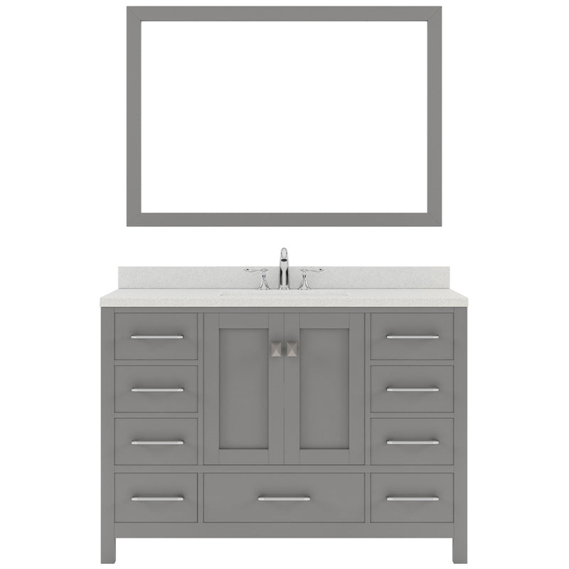 Modern Fittings Caroline Avenue 48" Single Bath Vanity with Quartz Top and Square Sink Faucet 