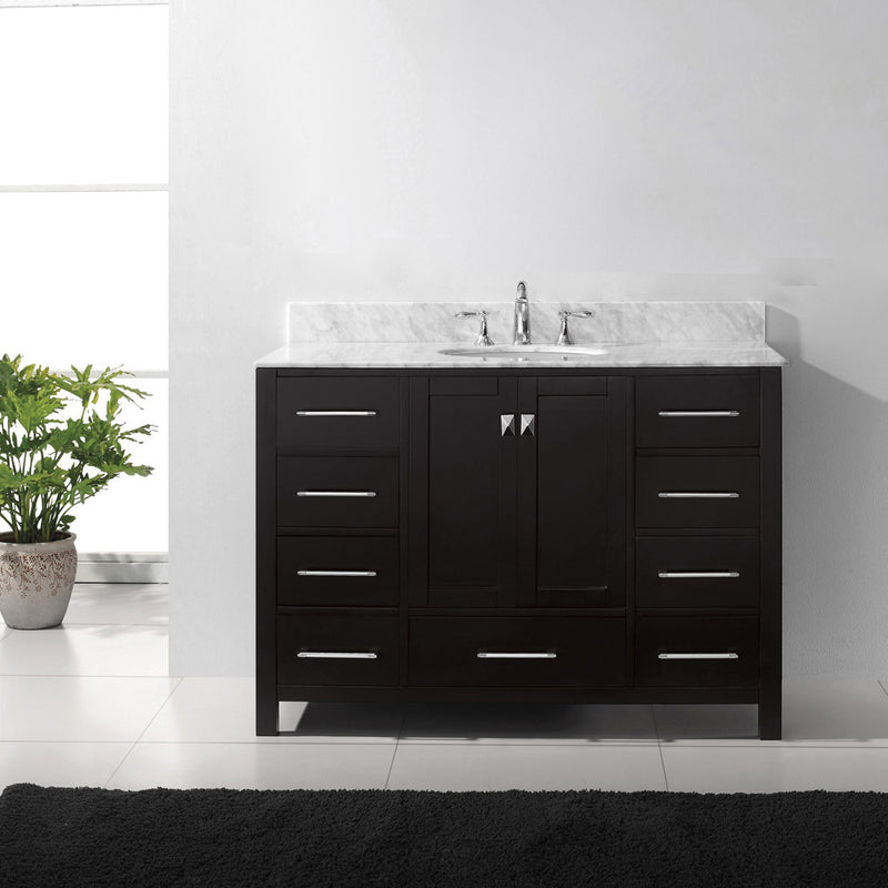 Modern Fittings Caroline Avenue 48" Single Bath Vanity with Marble Top and Round Sink