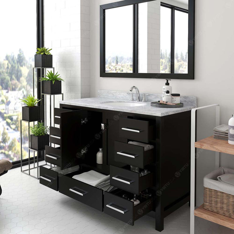 Modern Fittings Caroline Avenue 48" Single Bath Vanity with Marble Top and Round Sink Faucet