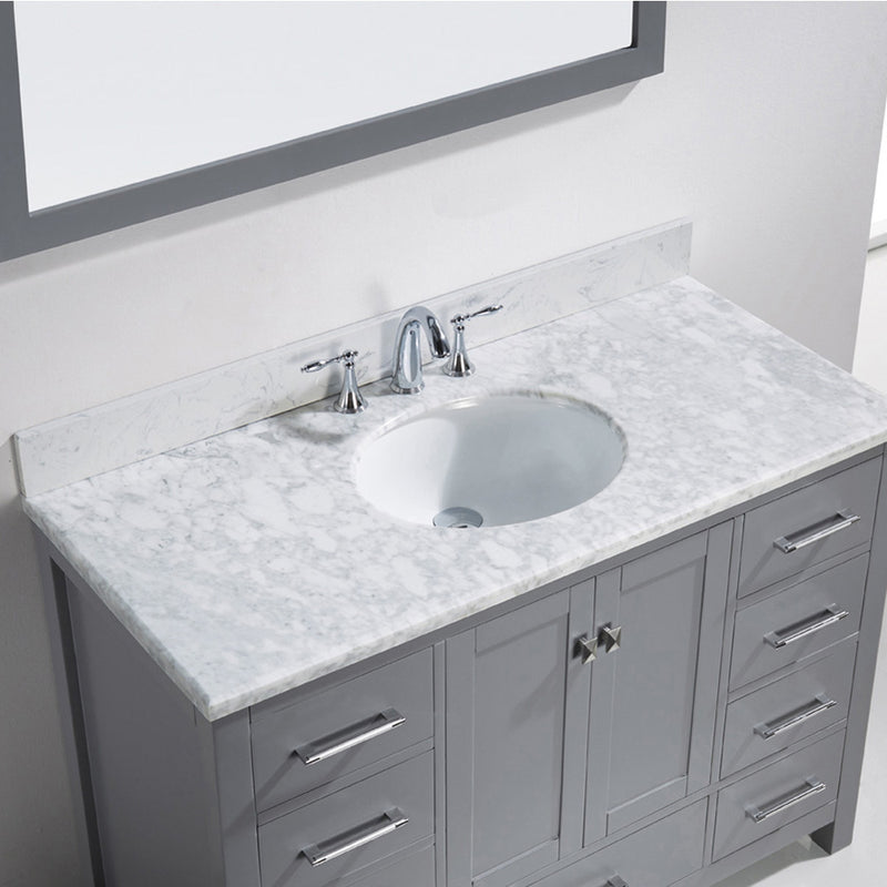 Modern Fittings Caroline Avenue 48" Single Bath Vanity with Marble Top and Round Sink Faucet