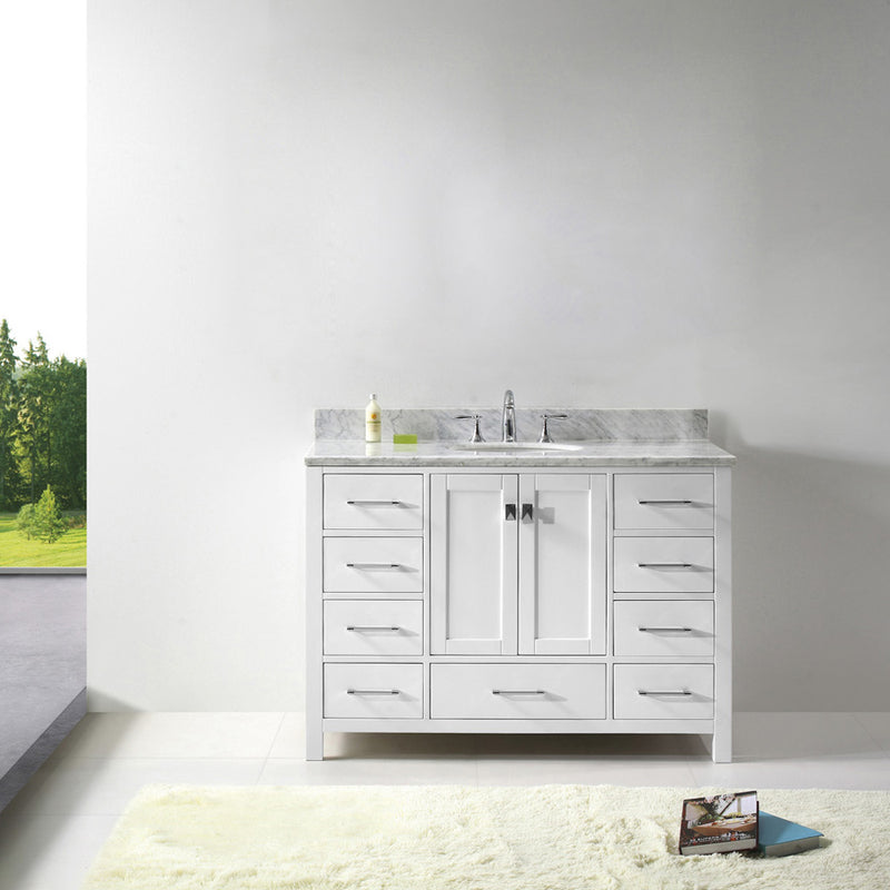 Modern Fittings Caroline Avenue 48" Single Bath Vanity with Marble Top and Round Sink