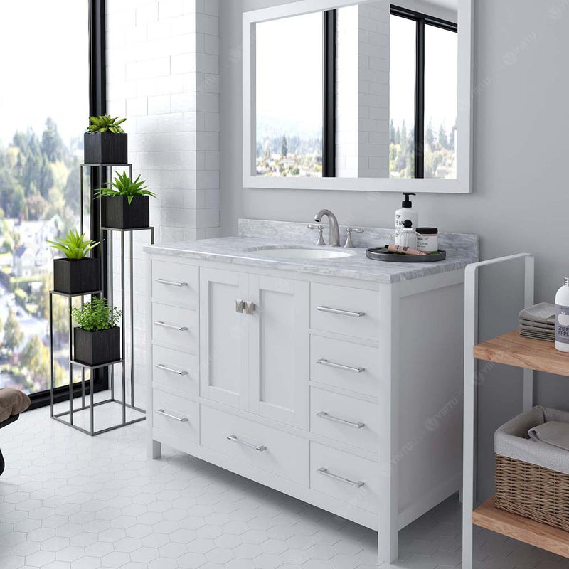 Modern Fittings Caroline Avenue 48" Single Bath Vanity with Marble Top and Round Sink