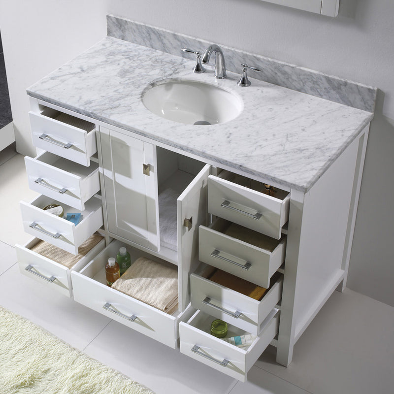 Modern Fittings Caroline Avenue 48" Single Bath Vanity with Marble Top and Round Sink Faucet