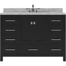 Modern Fittings Caroline Avenue 48" Single Bath Vanity with Marble Top and Square Sink