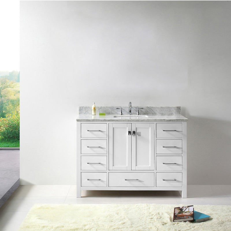 Modern Fittings Caroline Avenue 48" Single Bath Vanity with Marble Top and Square Sink