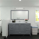 Modern Fittings Caroline Avenue 60" Single Bath Vanity Calacatta Quartz Top and Round Sink Faucet