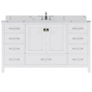 Modern Fittings Caroline Avenue 60" Single Bath Vanity with Calacatta Quartz Top and Round Sink