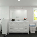 Modern Fittings Caroline Avenue 60" Single Bath Vanity with Calacatta Quartz Top and Square Sink Faucet