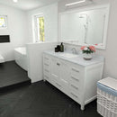 Modern Fittings Caroline Avenue 60" Single Bath Vanity with Calacatta Quartz Top and Square Sink Faucet