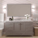 Modern Fittings Caroline Avenue 60" Single Bath Vanity with Cultured Marble Quartz Top and Round Sink