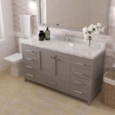 Modern Fittings Caroline Avenue 60" Single Bath Vanity with Cultured Marble Quartz Top and Round Sink