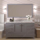 Modern Fittings Caroline Avenue 60" Single Bath Vanity with Cultured Marble Quartz Top and Round Sink Faucet